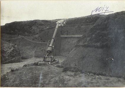 12 cm Luft-Minenwerfer, Nach dem Schuss. (BildID 15728063)