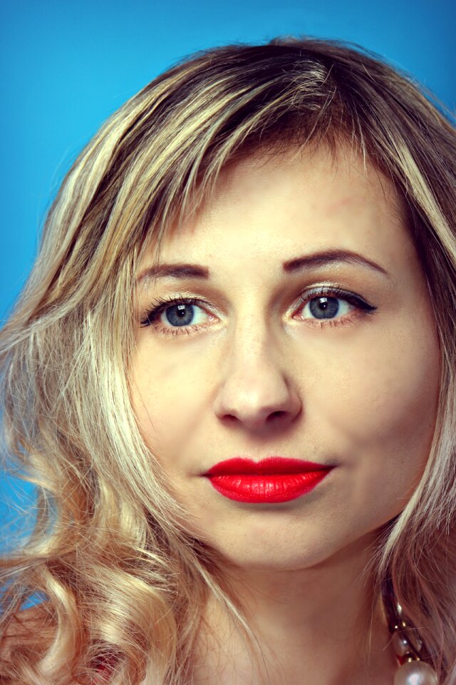 Girl lovely red lips