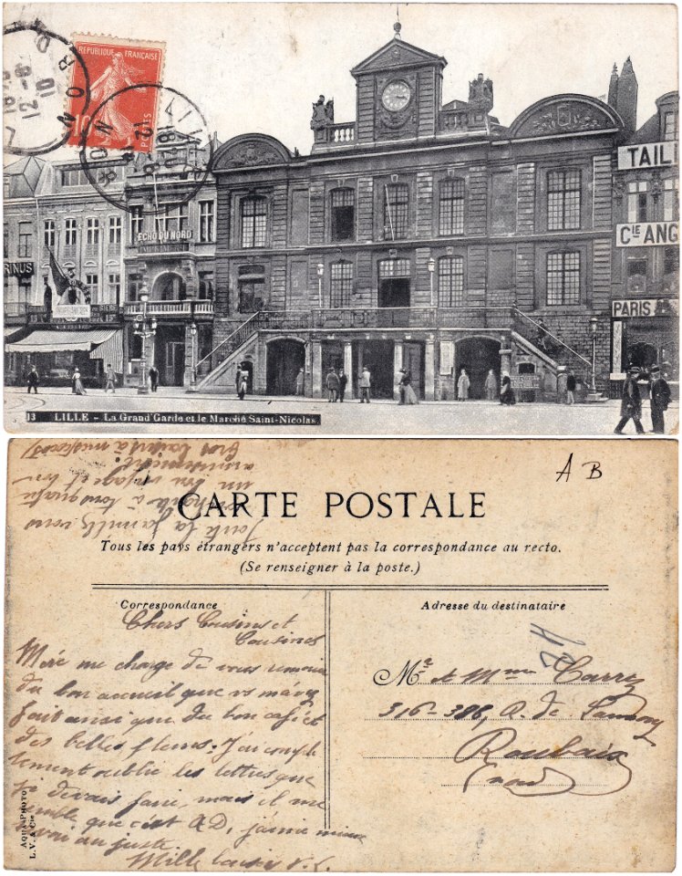 13 Lille — La Grand'Garde et le Marché Saint Nicolas v°r°