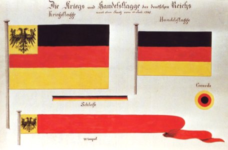 13 November 1848 RGBl Aquarell Entwurf Kriegs und Handelsflagge