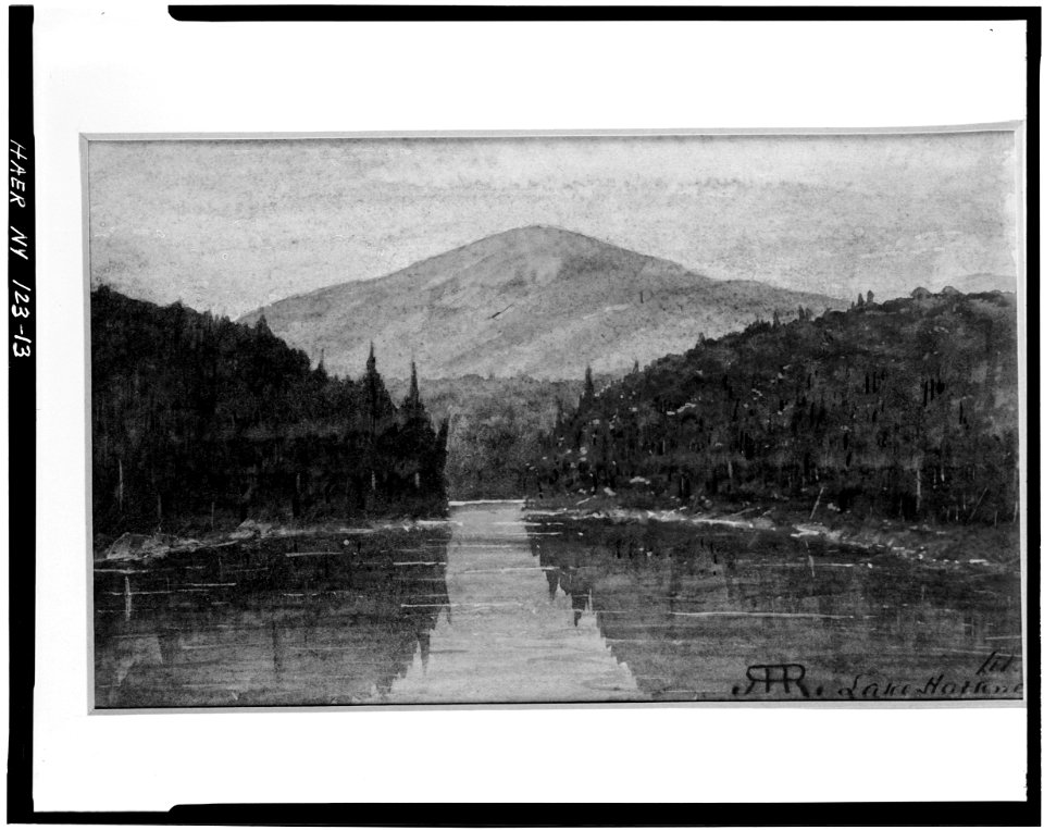 13. Photocopied June 1978. R.H. ROBERTSON WATER COLOR, LAKE HARKNESS, CA. 1915. SOURCE, ARTHUR CROCKER, TAHAWUS CLUB. - - LOC - hhh.ny0915.photos.116618p