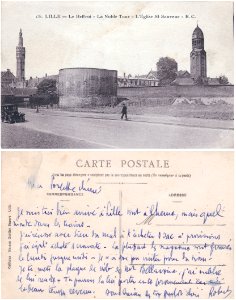 131. Lillle — Le beffroi – La Noble Tour – L'église Saint Sauveur - vº- rº