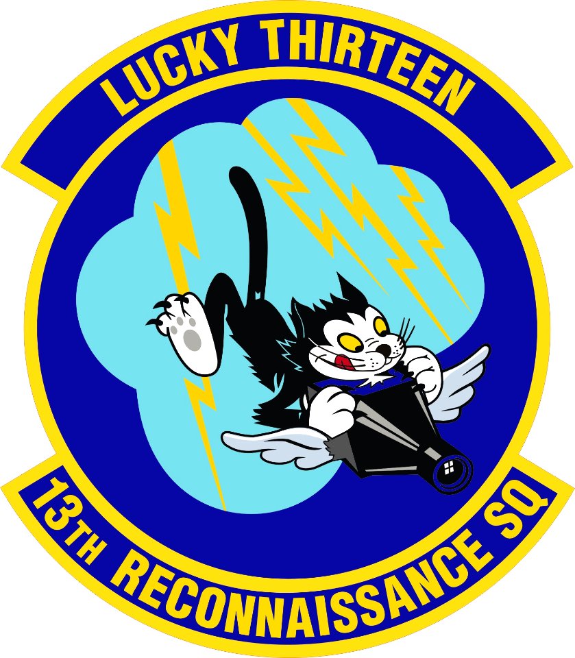 13th Reconnaissance Squadron (Lucky Thirteen) patch