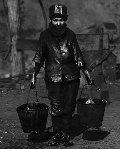 14 year old laborer detail, Shorpy, a greaser on the tipple at Bessie Mine, Alabama. Carries two heavy pails of grease and is often in danger... - NARA - 523362 (cropped)