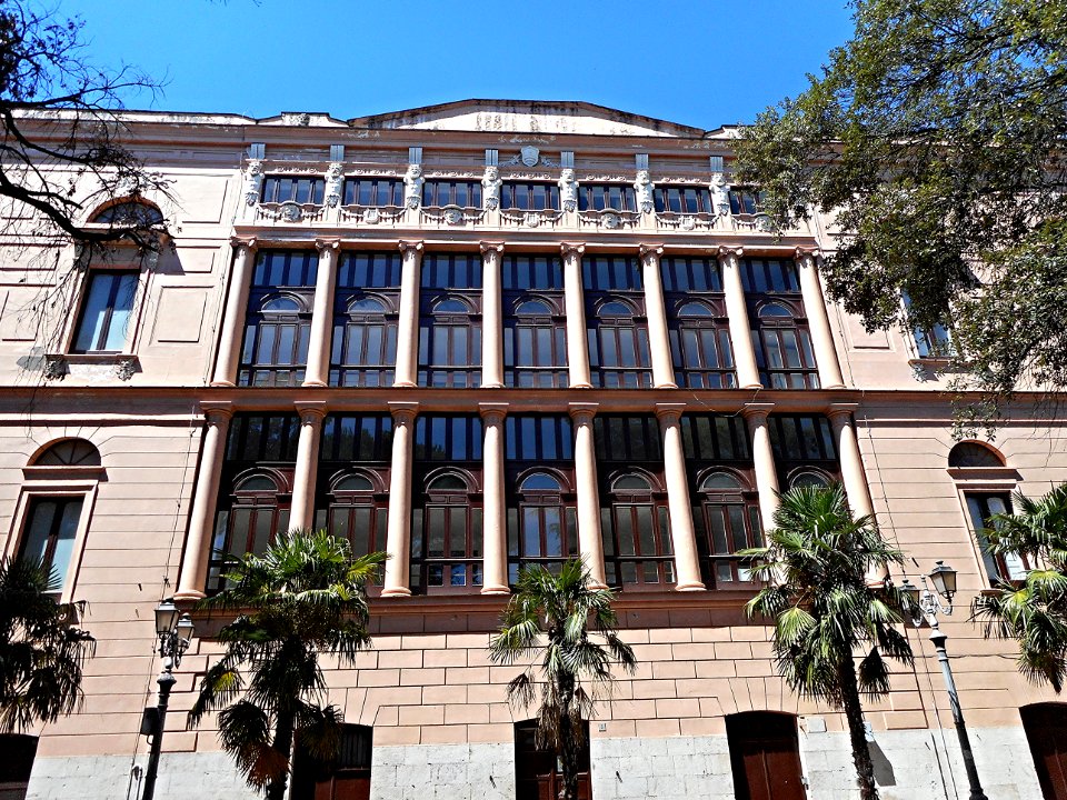 Lateral side - Theatre Giuseppe Verdi (1870-1880) at Salerno (28574985353)