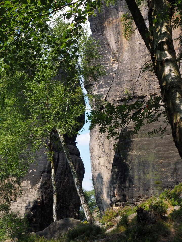 Hike sandstone rocks landscape