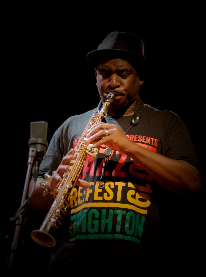 Louis Moholo-Moholo '5 Blokes', BIM 5 september 2019 - Jason Yarde DSC03632 (50665411938)
