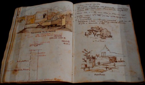 Manuscript notebook on Pompeii (August 1829) by William Gell - Exhibition Herculaneum and Pompeii Vision of Discovery at the Archaeological Museum of Naples (30531959197)