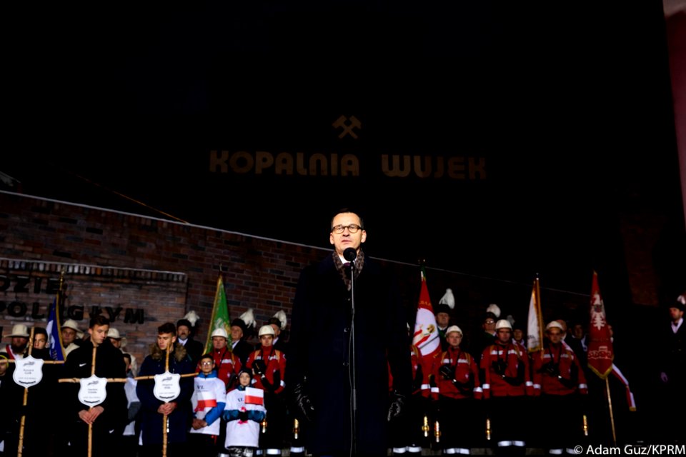 Mateusz Morawiecki w Kopalni Wujek na Śląsku