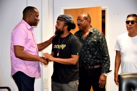 Meeting with PM Browne and Machel Montano (36725718774)