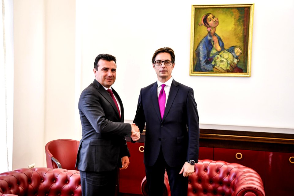 Meeting of President Pendarovski with the Prime Minister Zaev (48314588297)