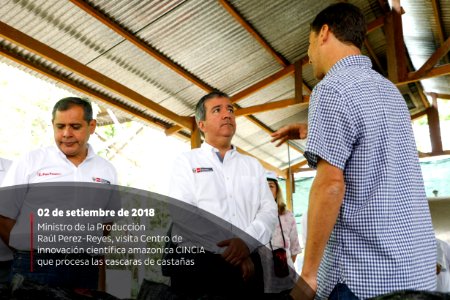 Ministro de la Producción Raúl Pérez- Reyes, visita Centro de Innovación Científica Amazónica CINCIA que procesa las cascaras de castañas (44451250471)