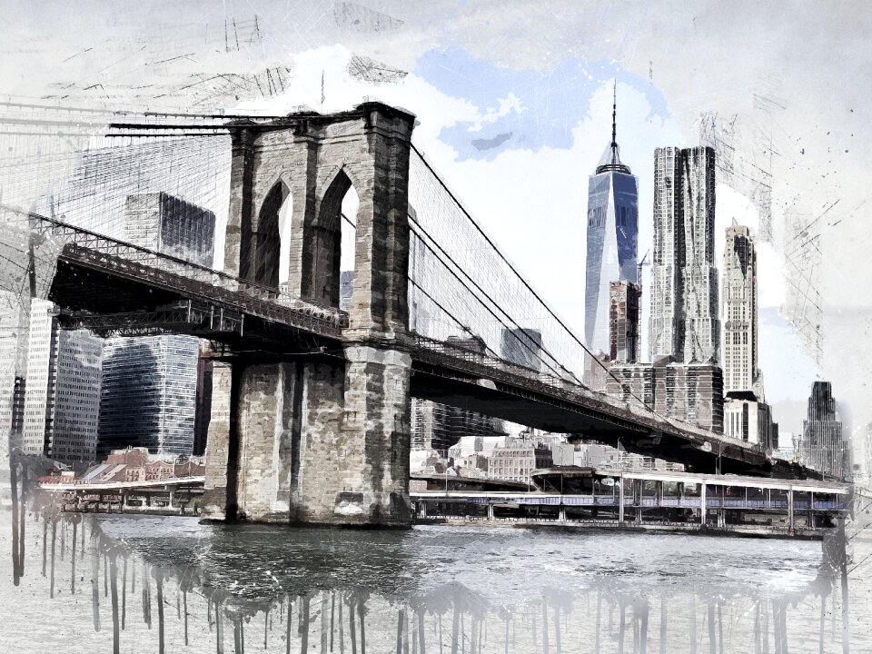 Cityscape usa new york city skyline