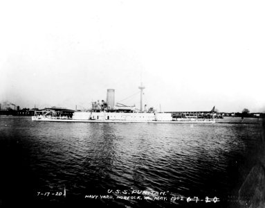 Monitor USS Puritan (BM-1) off the Norfolk Navy yard, Va. May 1902. (49744300176)