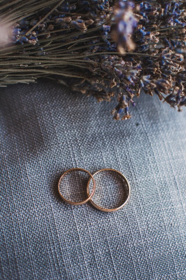 Flowers wedding rings without people