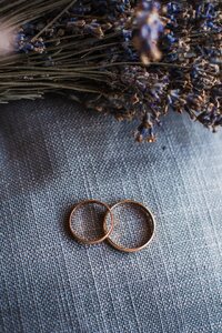 Flowers wedding rings without people