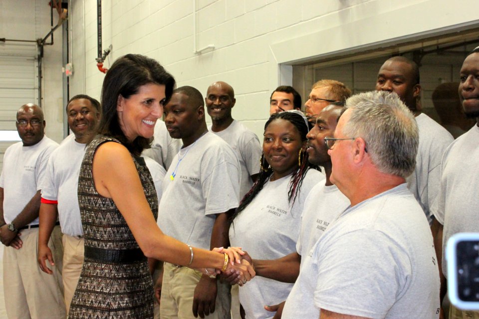Nikki Haley Black Water Barrels (29856053475)