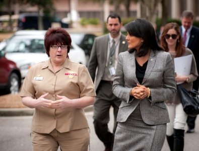 Nikki Haley Gov. Nikki Haley visiting Space and Naval Warfare Systems Center Atlantic (SPAWAR) (12330541893)