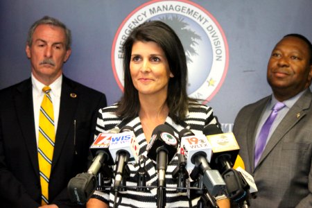 Nikki Haley Hurricane Matthew Press Conference 1 (29823389350)
