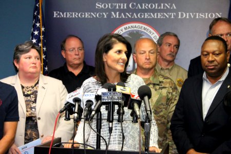 Nikki Haley Hurricane Matthew Press Conference 4 (30038696362)