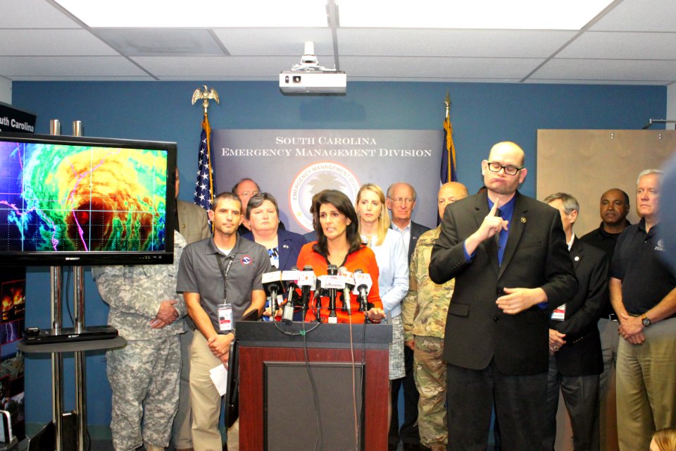 Nikki Haley Hurricane Matthew Press Conference 7 (30179330205)