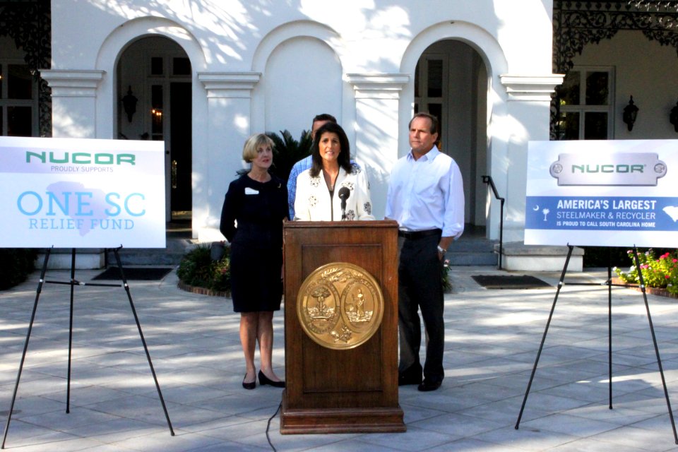 Nikki Haley Nucor Steel One SC Relief Fund Press Conference (29947676193)