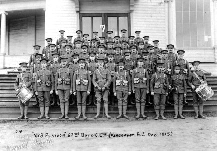 No.3 Platoon 62nd Battalion C.E.F. in Vancouver 1915