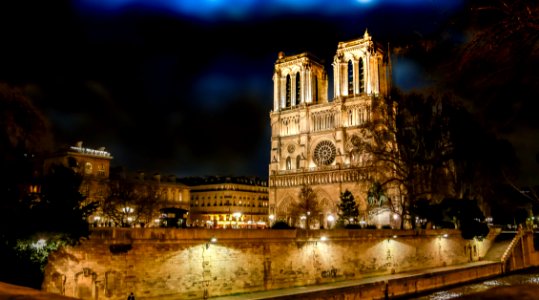 Notre-Dame de Paris at night, 2 February 2019 photo