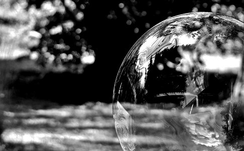 Large make soap bubbles wabbelig photo