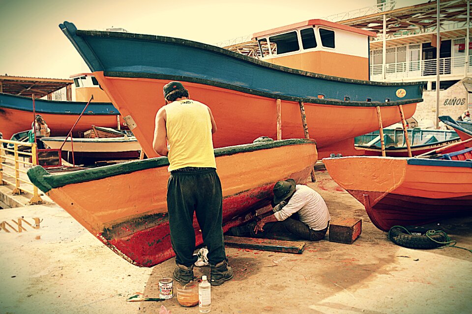Boats fishermen inks photo
