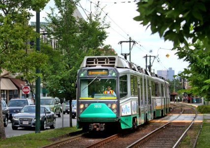 Outbound C Branch train at Centre Street (2), July 2012