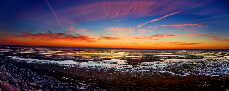 Panorama sunset at low tide T (45727869152) photo