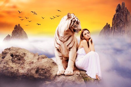 Young girl tiger