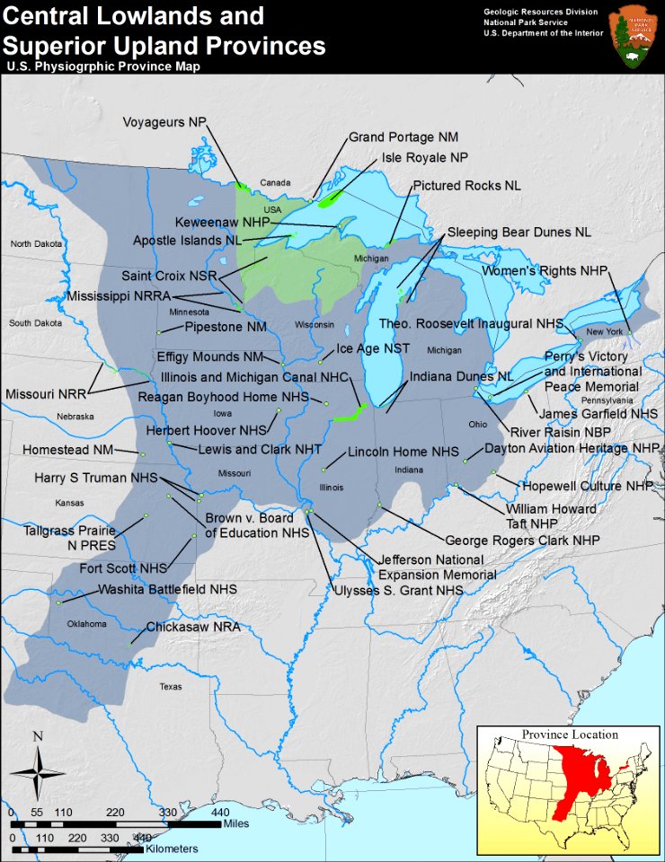Physiographic provinces of the Central Lowlands and Superior Uplands (26913857635)