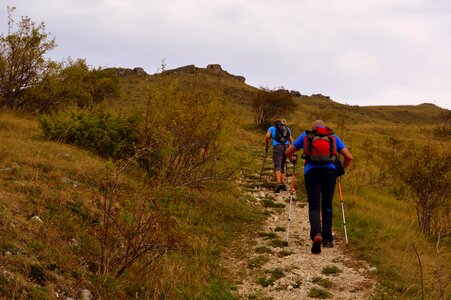 Mountain backpack trekking photo
