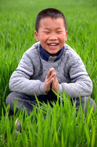 Portrait child in wheat field