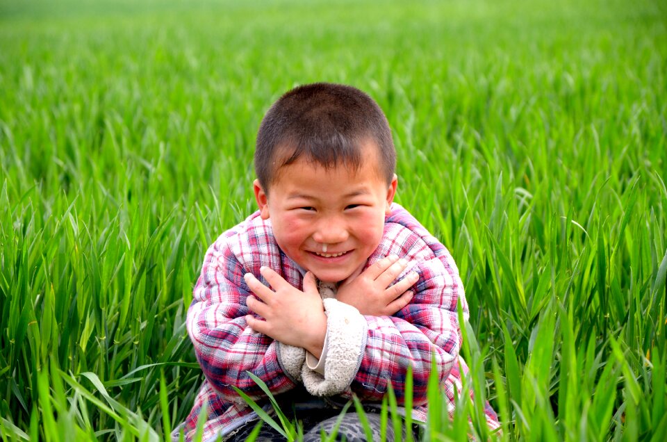 Portrait child in wheat field