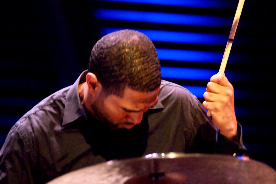 Steve Lehman Trio, 3 october 2012 BIM huis Amsterdam - Damion Reed (50933801391)