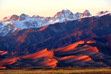 Sunset Light on Star Dune and Crestone Peaks (26652700138) photo