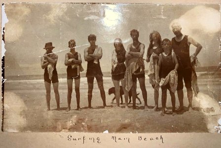 Surfing at Main Beach, Qld - circa 1920 (In Explore) - Flickr - Aussie~mobs photo
