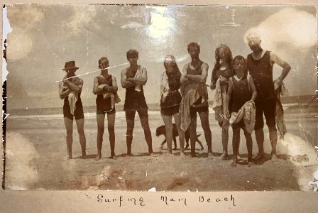Surfing at Main Beach, Qld - circa 1920 (In Explore) - Flickr - Aussie~mobs