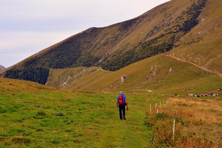 Mountain backpack trekking photo