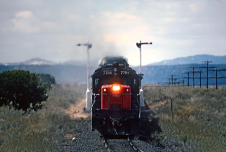These are intermediate semaphores at MP 15027 between sidings at Corona, NM (MP 1491) and Duran (MP 1511) April 1983 -- 14 Photos (33027870035) photo