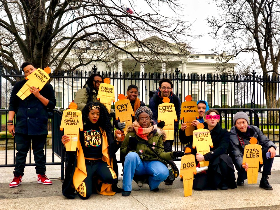 Tiny trump at the 2019 Women's March in Washington D.C. (39867472143)