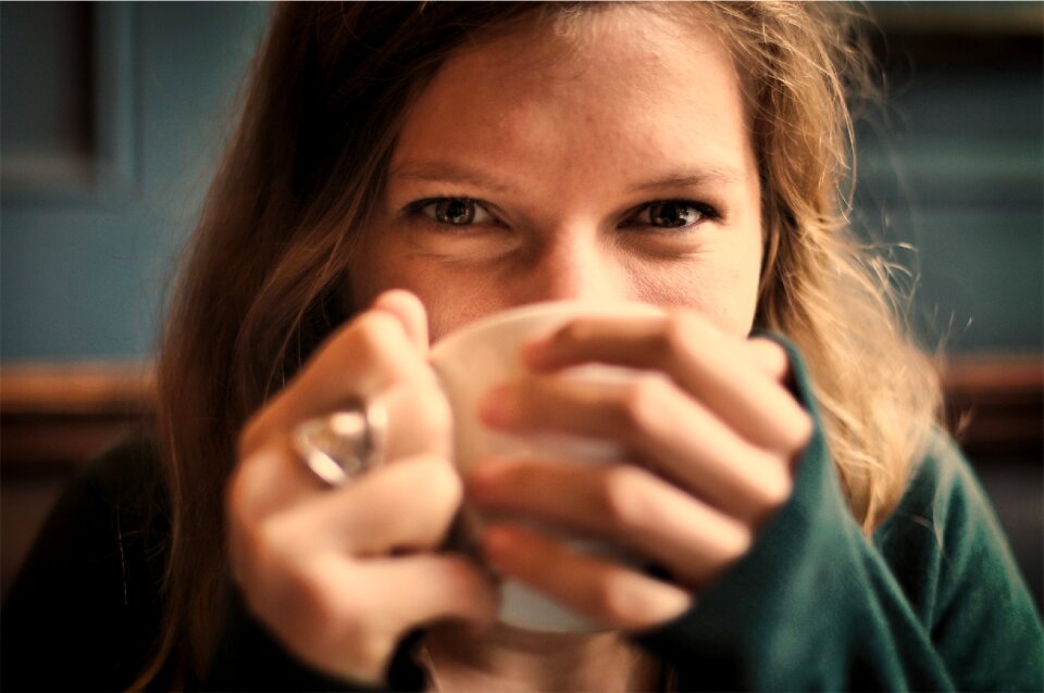 Smiling happy coffee