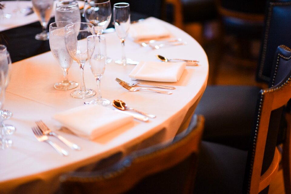 Fine dining table setting party