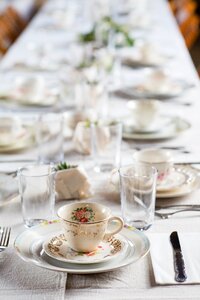 Tea party table setting fancy party photo