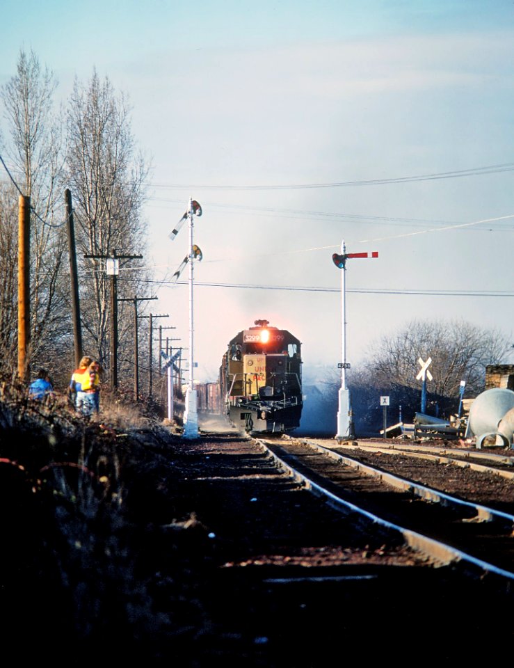 UP 3299 in Ashland, OR in January 1979 (33196779626)