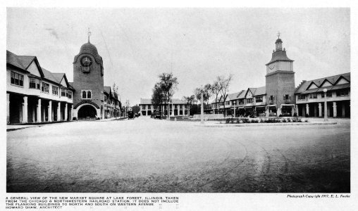 A general view of the new market square at Lake Forest, Illinois, taken from the Chicago & Northwestern Railroad station ... LCCN2006686204