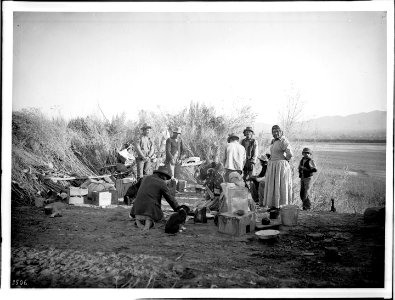 A group of Chemehuevi Indians at their camp, ca.1900 (CHS-3506)